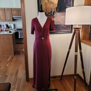 Pact Elegant Burgundy Maxi Dress